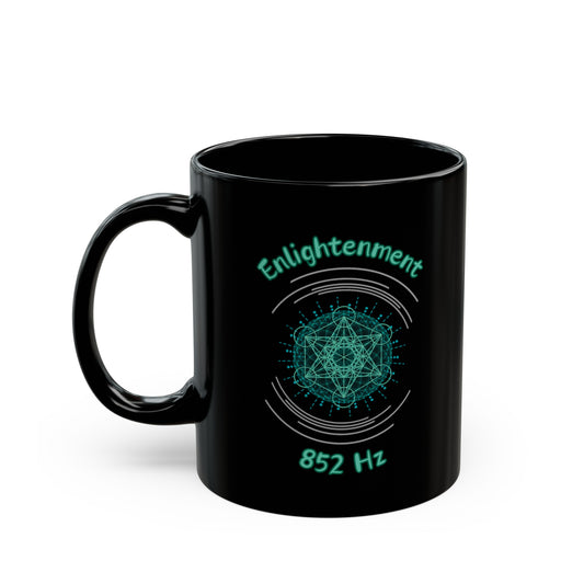 852 Hz Enlightenment (O1) Black Mug