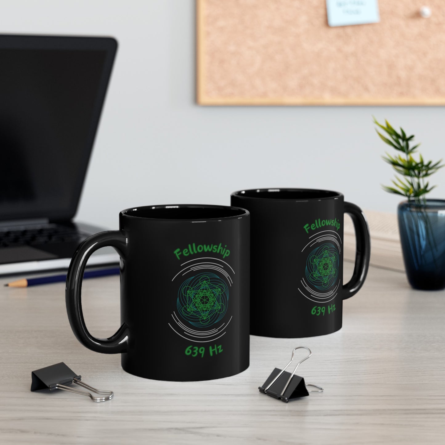 639 Hz Fellowship (O1) Black Mug