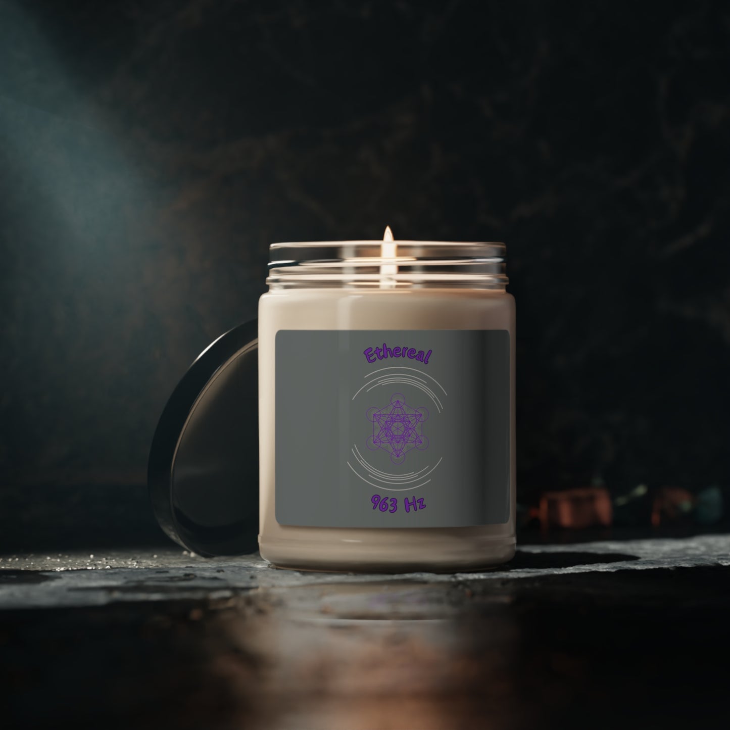 963 Hz Ethereal (C1) Scented Soy Candle, 9oz (Original Series - Crystal)