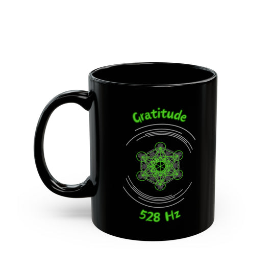 528 Hz Gratitude (C1) Black Mug (Original Series - Crystal)