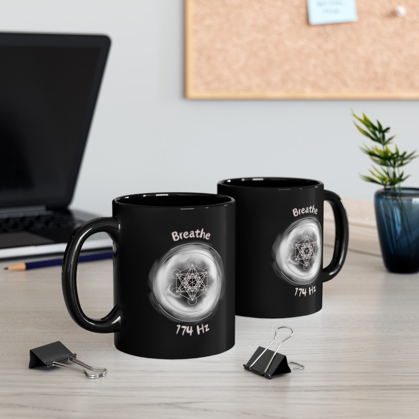 174 Hz Breathe (O1) Black Mug