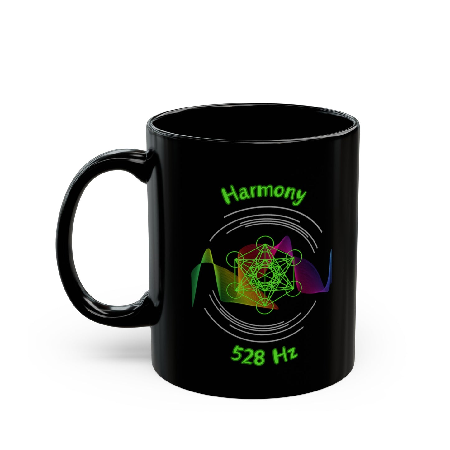 528 Hz Harmony (W1) Black Mug