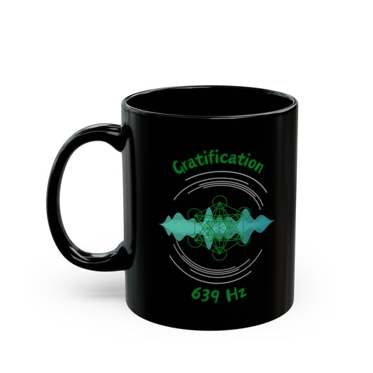 639 Hz Gratification (W1) Black Mug