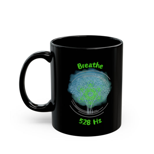 528 Hz Breathe (O1) Black Mug