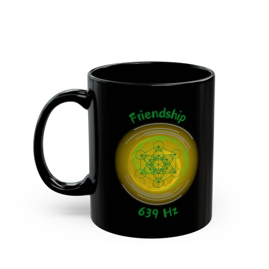 639 Hz Friendship (O1) Black Mug