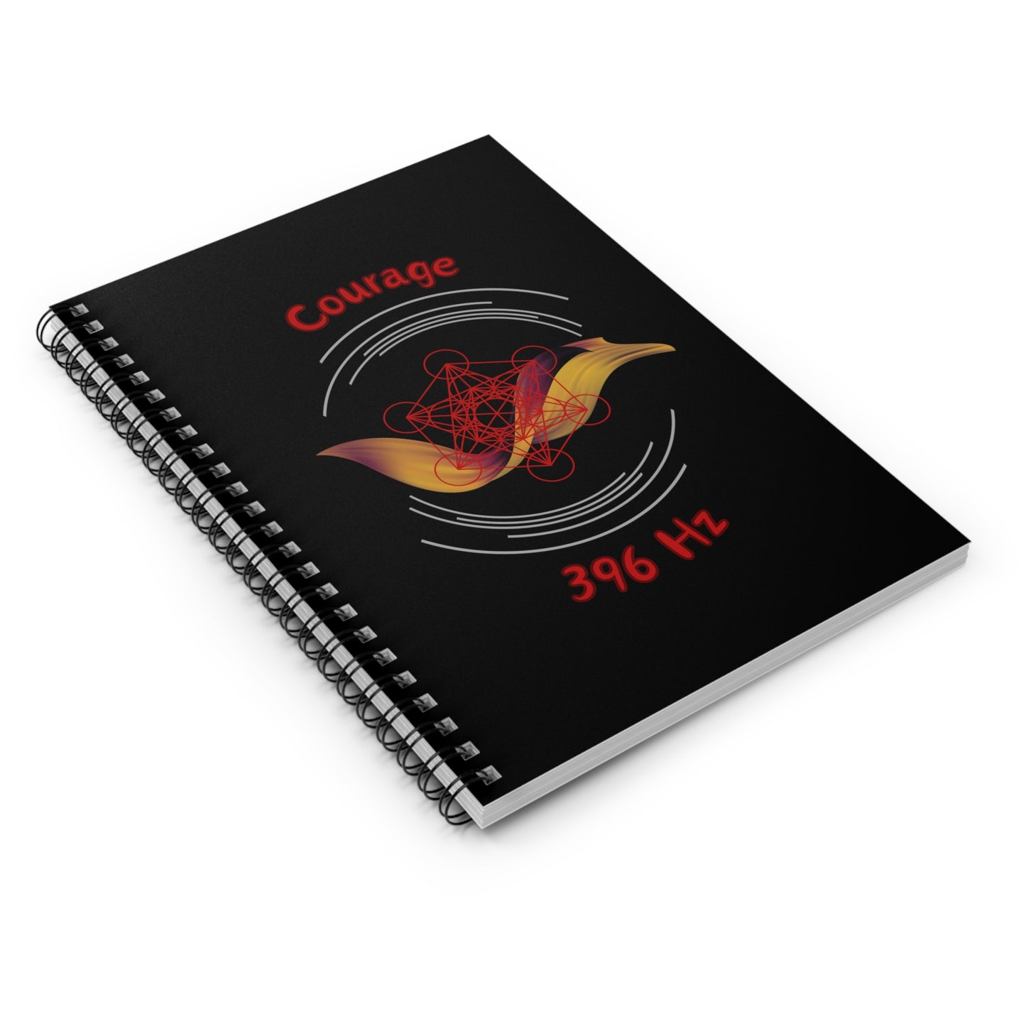 396 Hz Courage (W1) Spiral Notebook (Journal) - Ruled Line