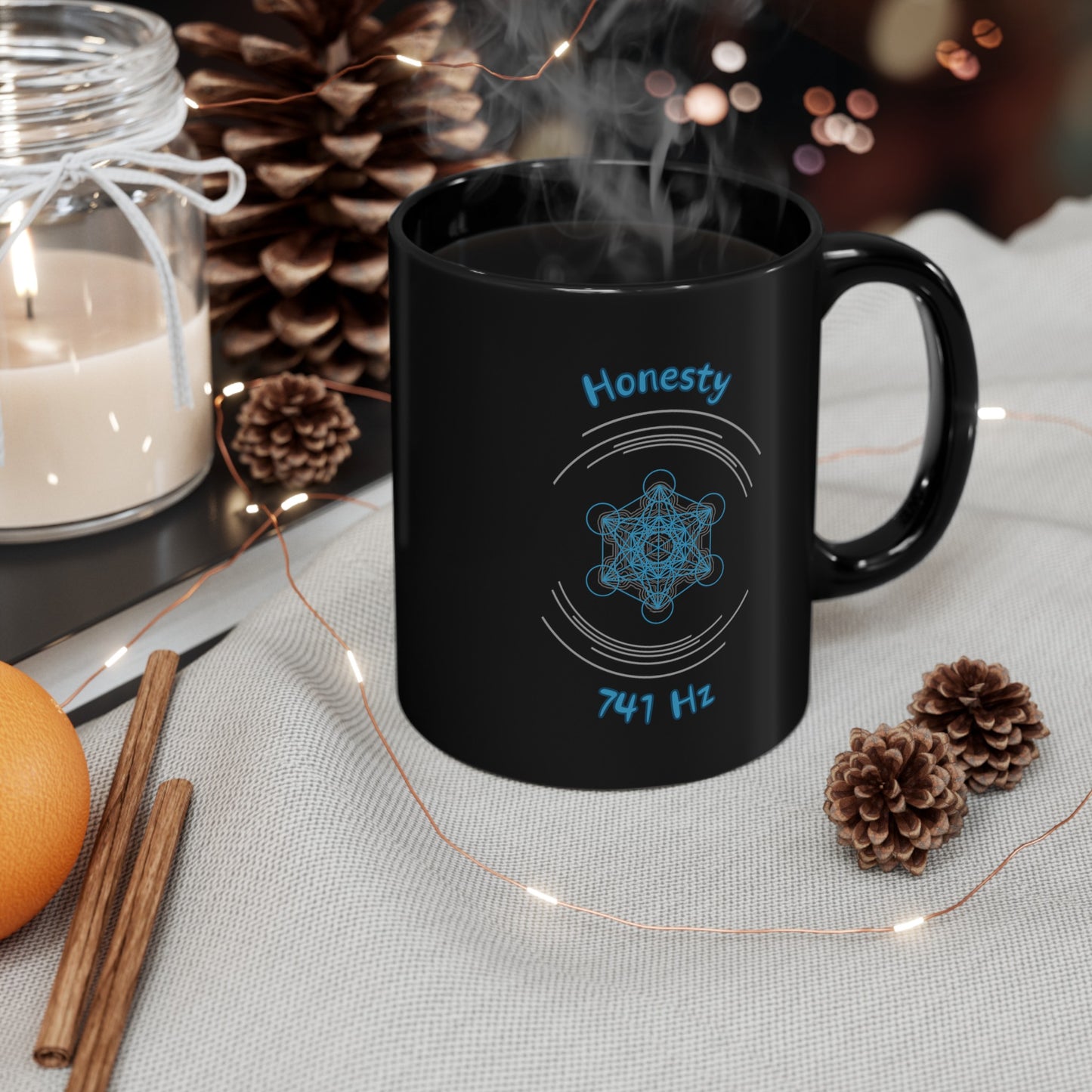 741 Hz Honesty (C1) Black Mug (Original Series - Crystal)