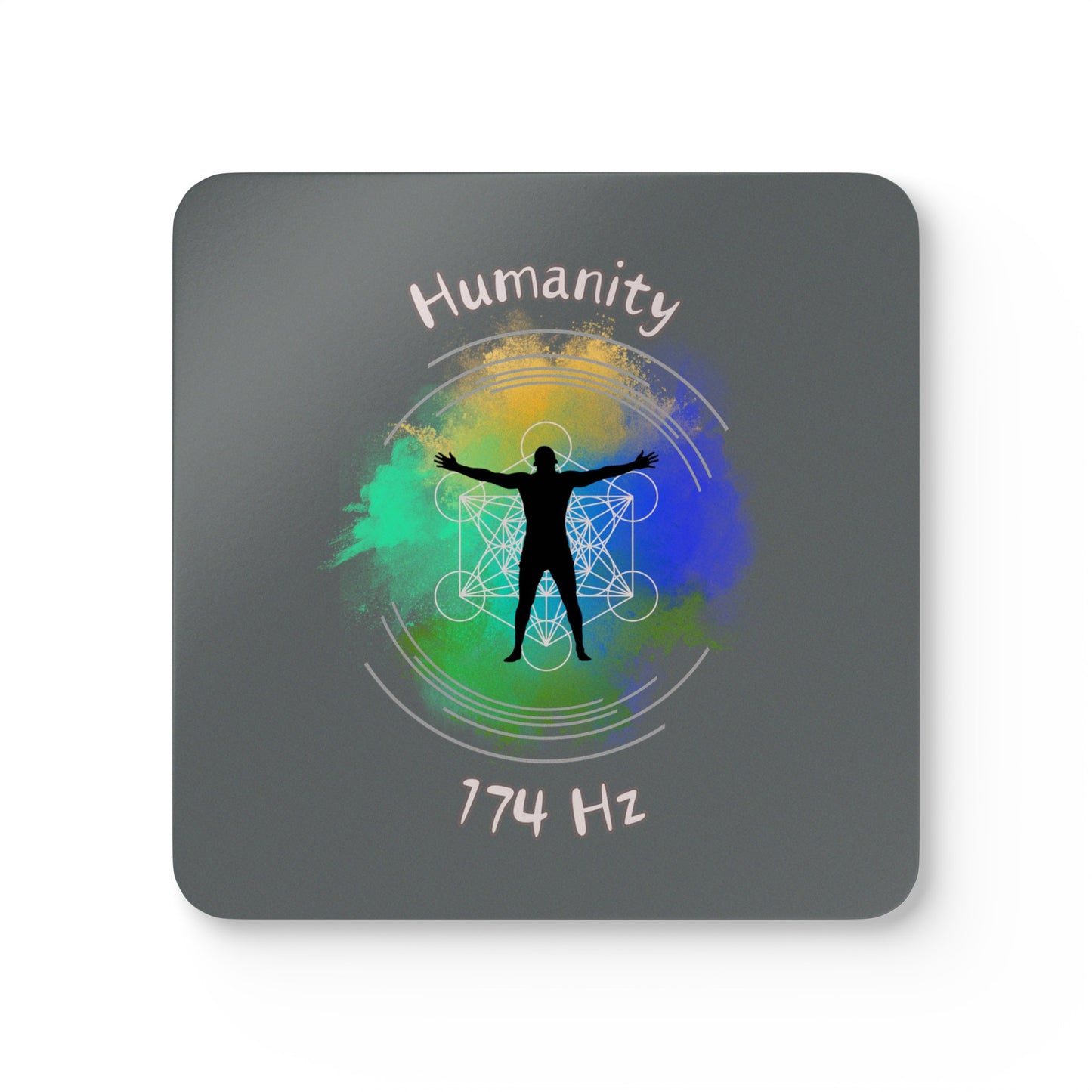 174 Hz Humanity (O2) Corkwood Coaster Set