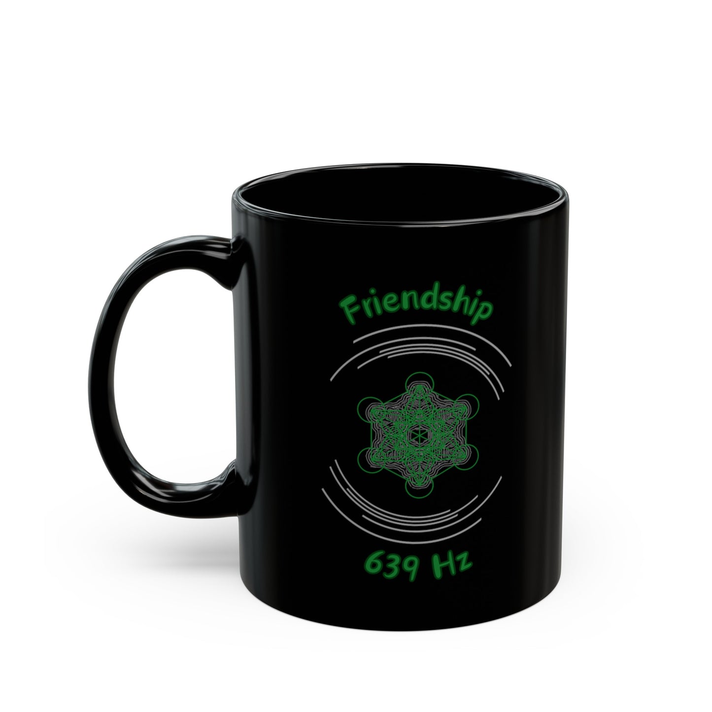 639 Hz Friendship (C1) Black Mug (Original Series - Crystal)