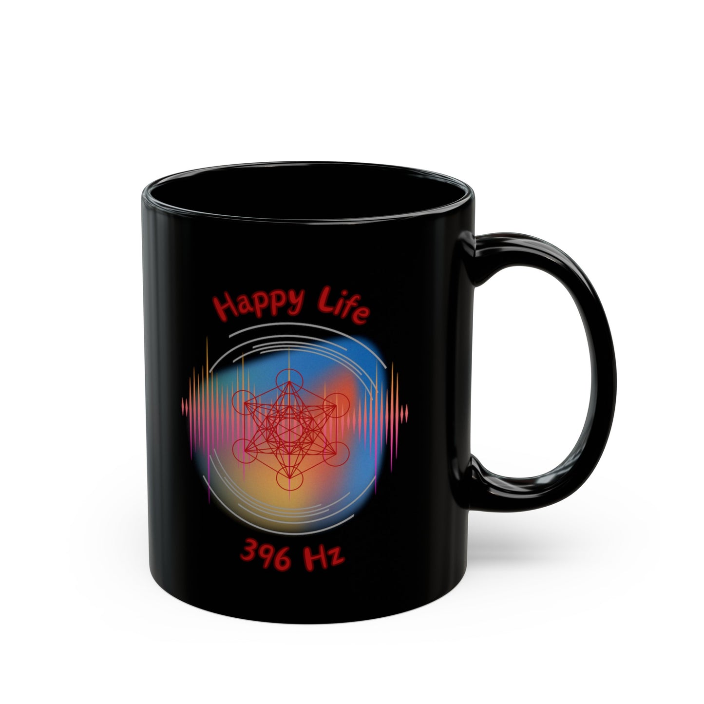 396 Hz Happy Life (W1) Black Mug