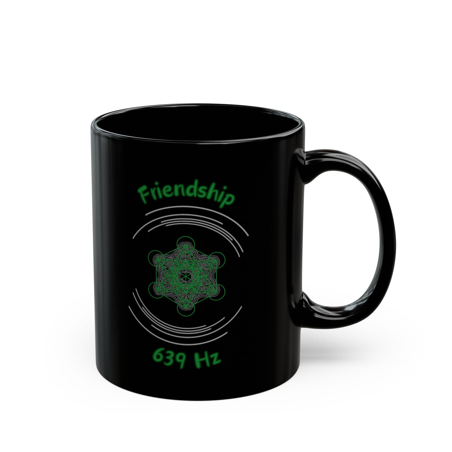 639 Hz Friendship (C1) Black Mug (Original Series - Crystal)