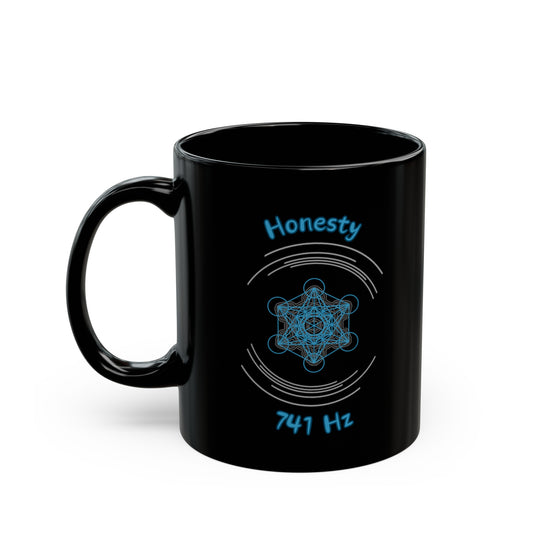 741 Hz Honesty (C1) Black Mug (Original Series - Crystal)