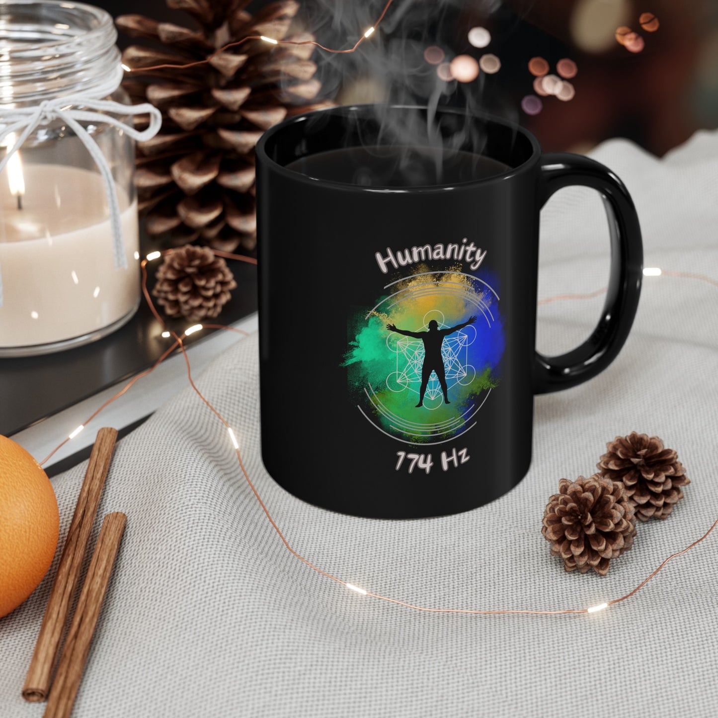 174 Hz Humanity (O2) Black Mug