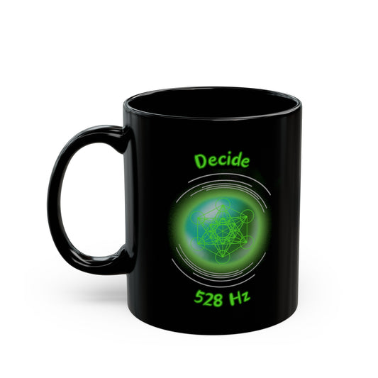 528 Hz Decide (O1) Black Mug