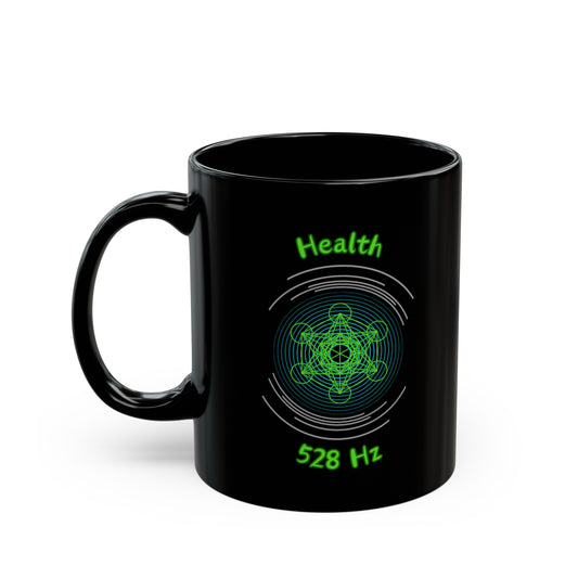 528 Hz Health (O1) Black Mug