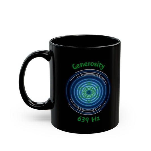 639 Hz Generosity (O1) Black Mug