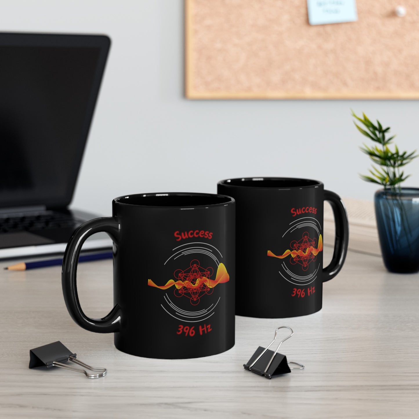 396 Hz Success (W1) Black Mug