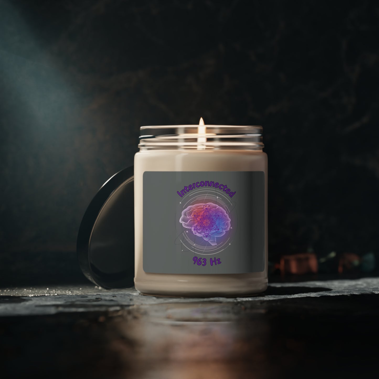 963 Hz Interconnected (O1) Scented Soy Candle, 9oz