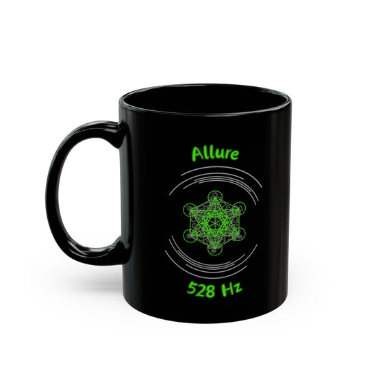 528 Hz Allure (C1) Black Mug (Original Series - Crystal)