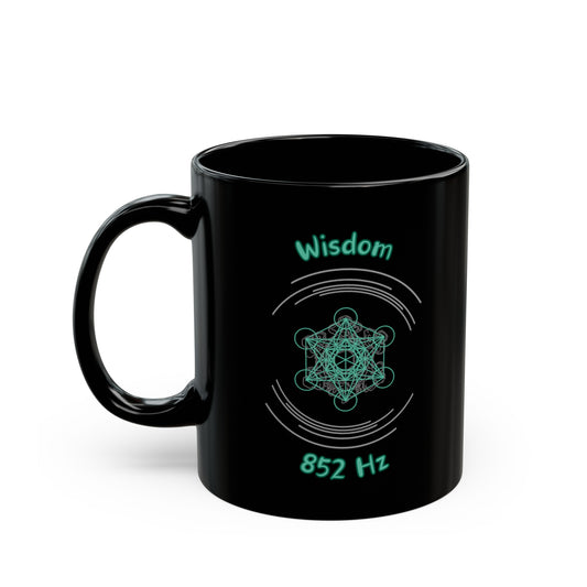 852 Hz Wisdom (C1) Black Mug (Original Series - Crystal)