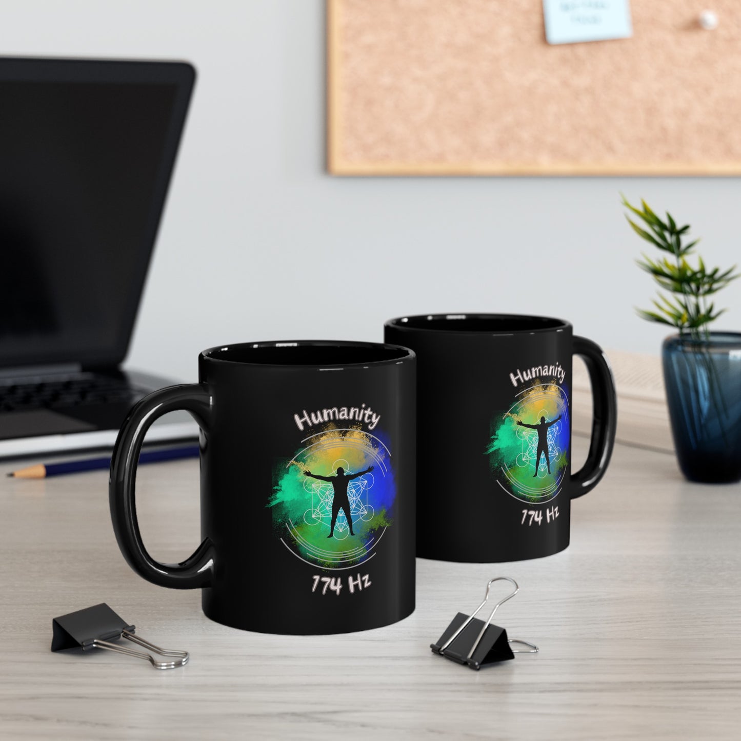 174 Hz Humanity (O2) Black Mug