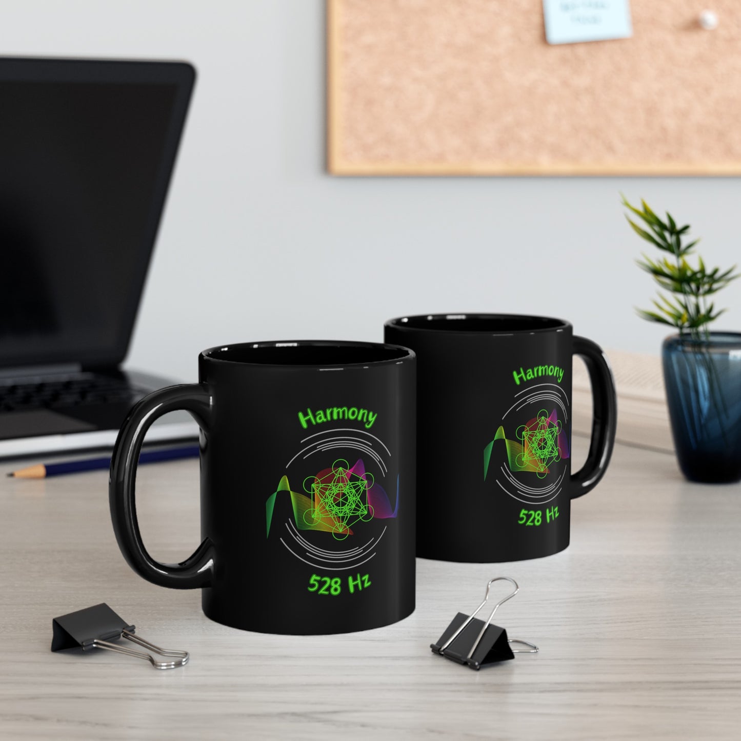 528 Hz Harmony (W1) Black Mug