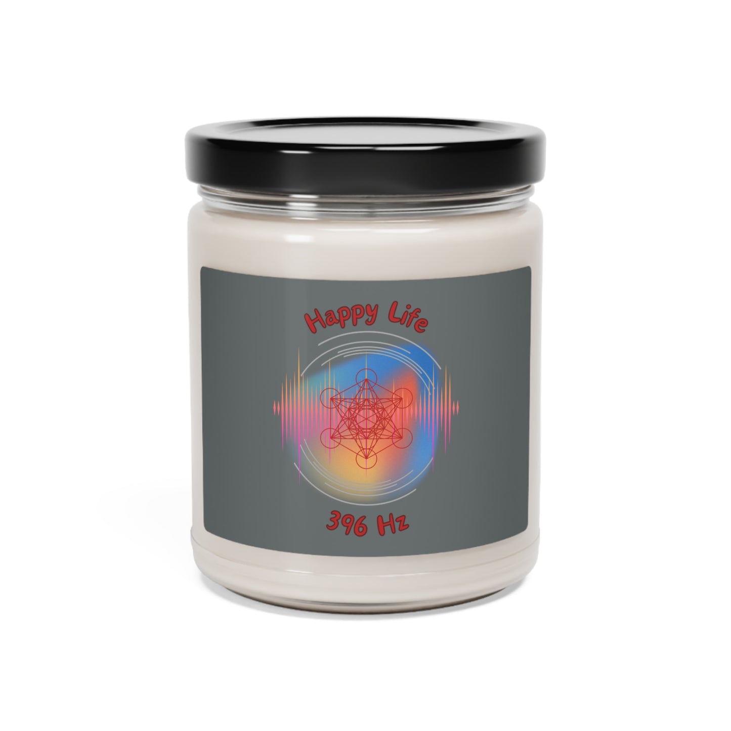 396 Hz Happy Life (W1) Scented Soy Candle, 9oz