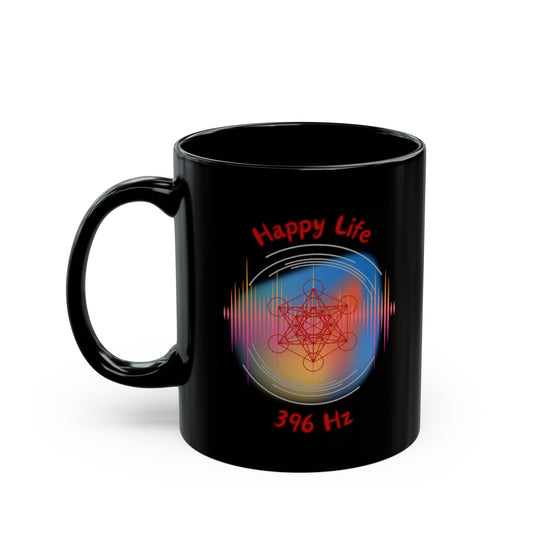 396 Hz Happy Life (W1) Black Mug