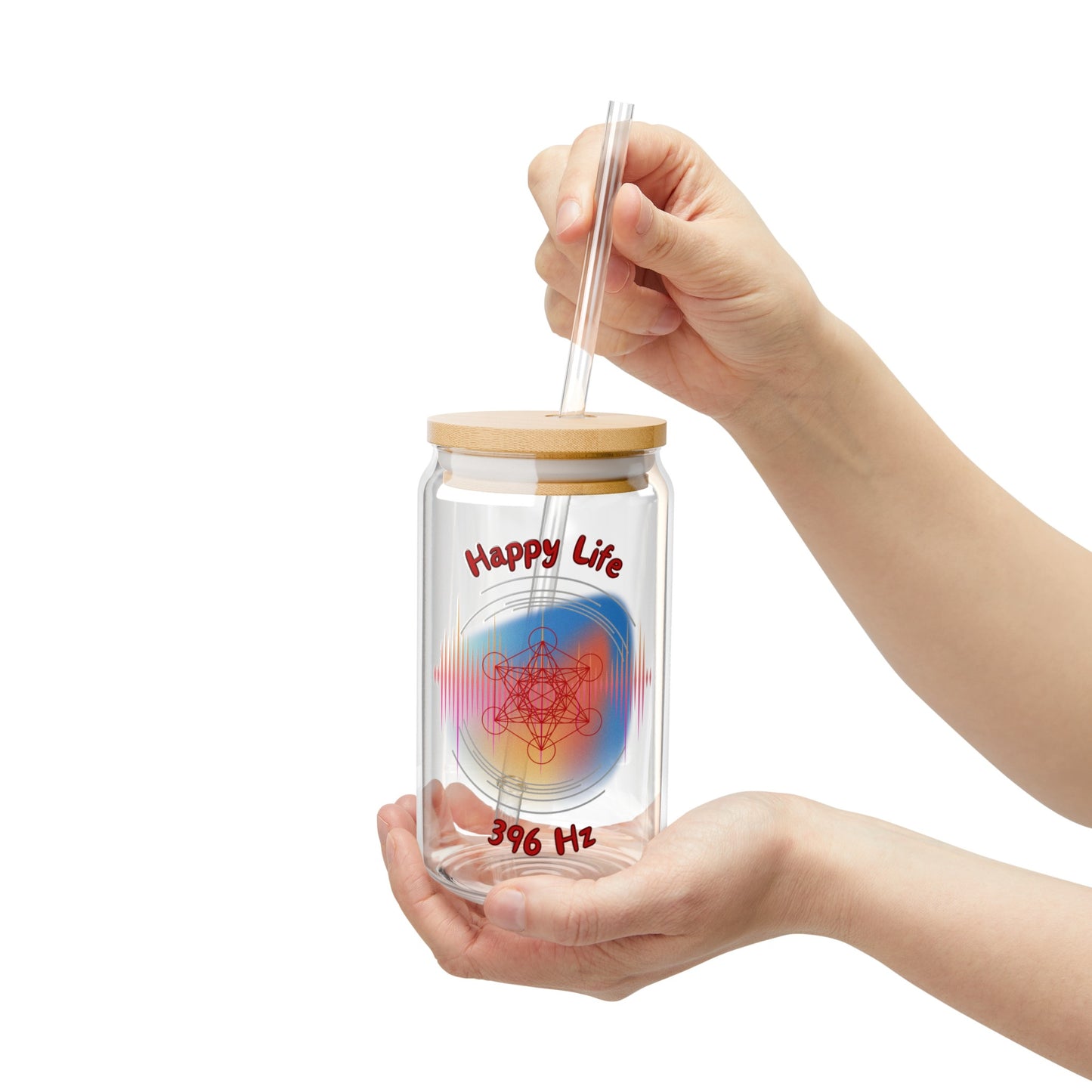 396 Hz Happy Life (W1) Sipper Glass