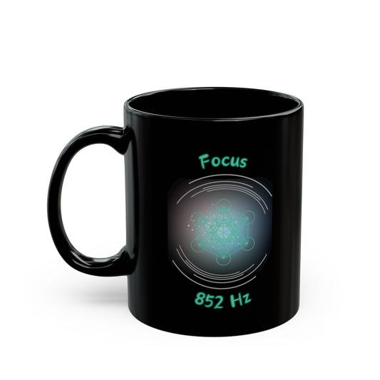 852 Hz Focus (O1) Black Mug