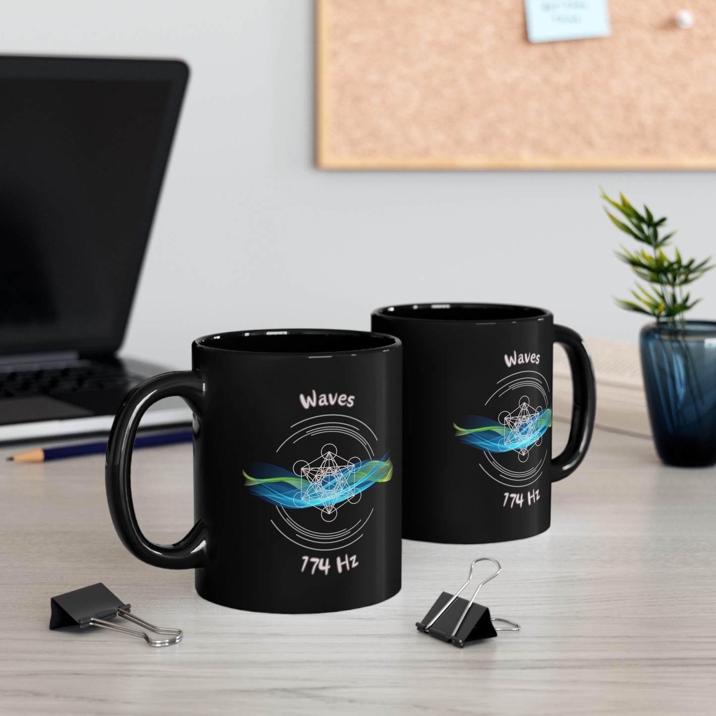 174 Hz Waves (W1) Black Mug