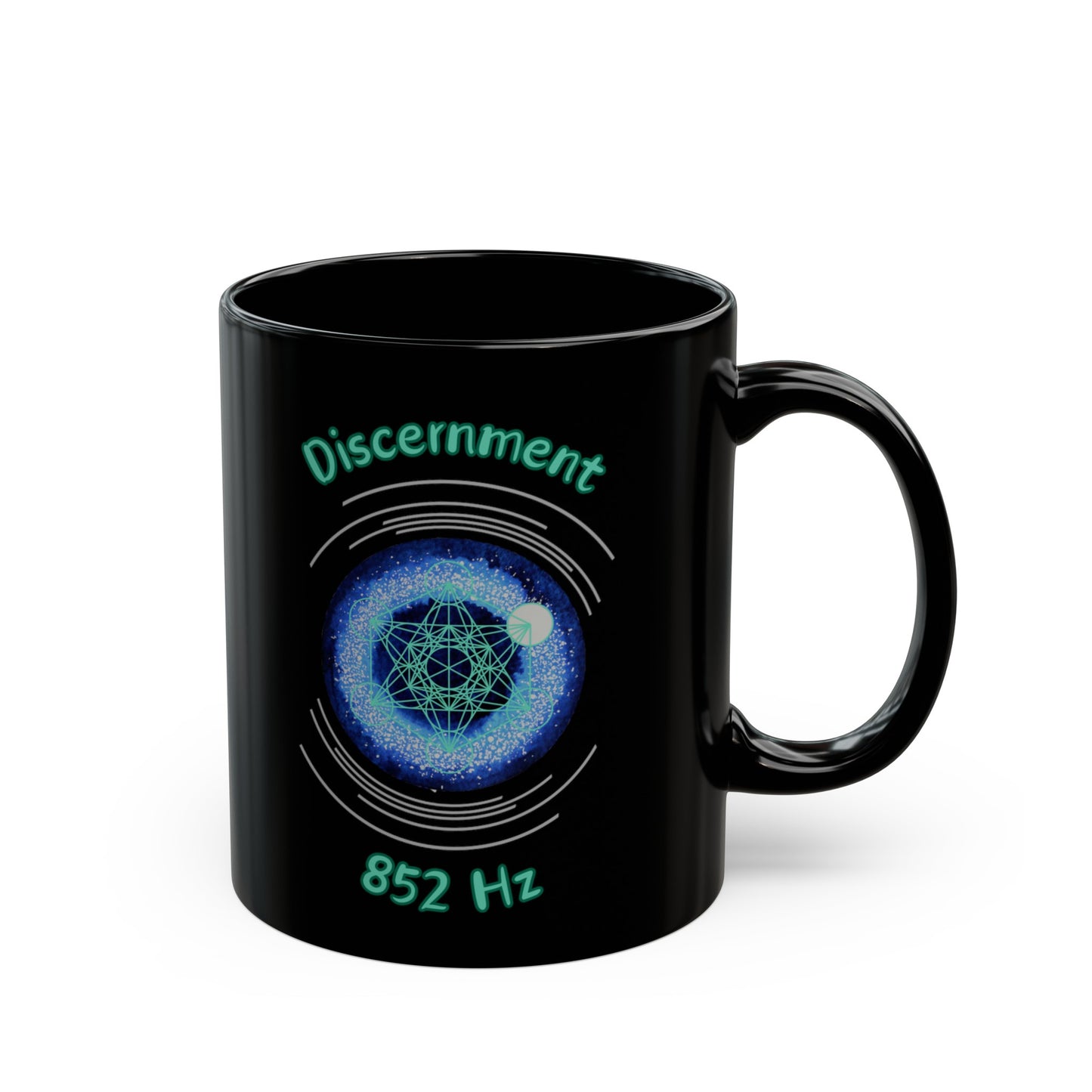 852 Hz Discernment (O1) Black Mug