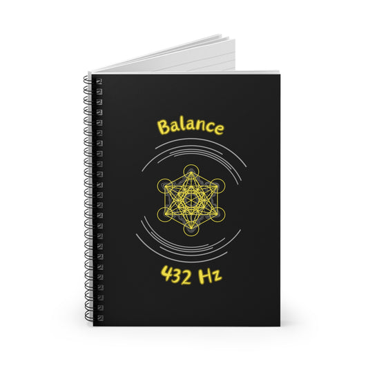 432 Hz Balance (C1) Spiral Notebook (Journal) - Ruled Line (Original Series - Crystal)