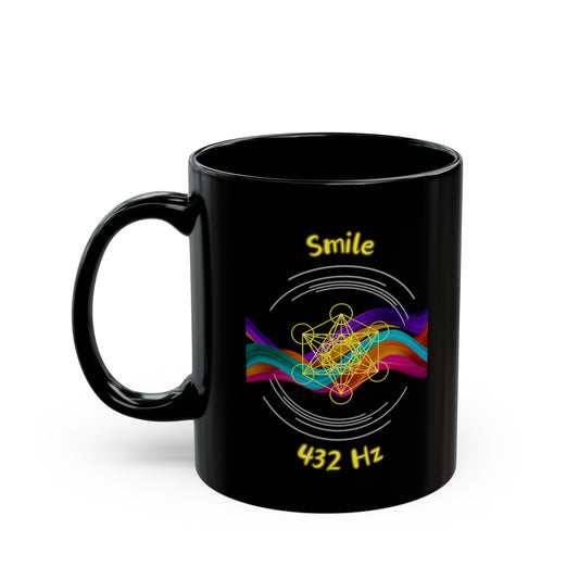 432 Hz Smile (W1) Black Mug