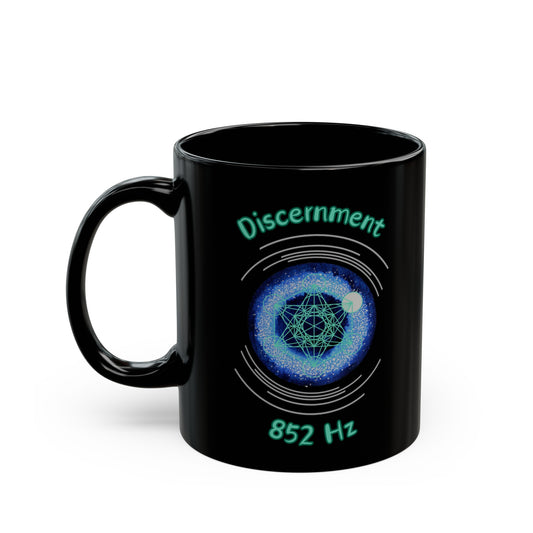 852 Hz Discernment (O1) Black Mug